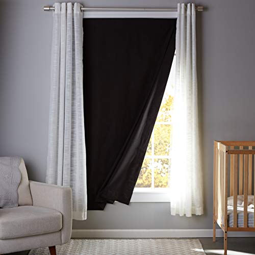 Amazon Basics Portable Window Blackout Curtain Shade with Suction Cups for Travel, 1-Pack, 50" x 78", Black