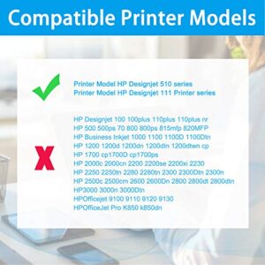 LCL Compatible Professional Version Ink Cartridge Replacement for HP 82 CH565A 510 111 (2-Pack Black)