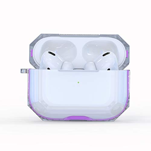 Hemobllo Compatible for AirPods Pro Case Cover - Transparent Protective Case Skin Drop-Proof Soft TPU Case Compatible with AirPods Pro Charging Case (Purple)