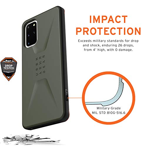 URBAN ARMOR GEAR UAG Samsung Galaxy S20 Plus Case [6.7-inch Screen] Civilian [Olive Drab] Sleek Ultra-Thin Feather-Light Military Drop Tested Protective Cover