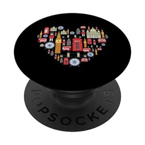 london icons in heart - london souvenir popsockets swappable popgrip