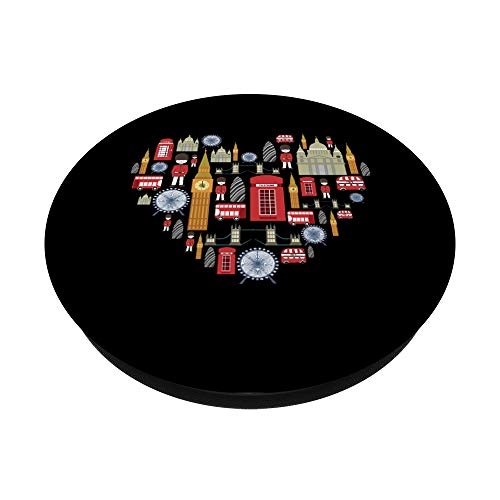 London Icons In Heart - London Souvenir PopSockets Swappable PopGrip