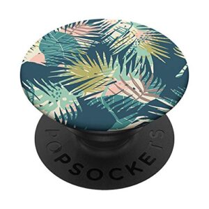 palm leaves pop mount socket banana tree pattern popsockets popgrip: swappable grip for phones & tablets