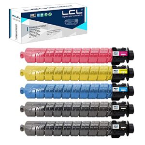 lcl compatible toner cartridge replacement for ricoh 821243 821246 821245 821244 sp c435 c435dn c435a (5-pack 2black cyan magenta yellow)
