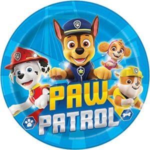 unique round paper dinner plates - 9", paw patrol, 8 pcs
