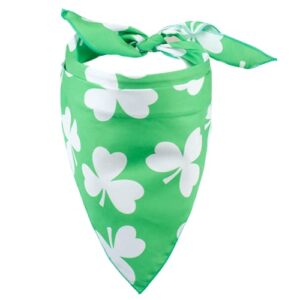 Native Pup St. Patrick's Day Dog Bandanas | 3-Pack | Lucky Shamrock Clover Bandanna| (St. Patrick's, Large)