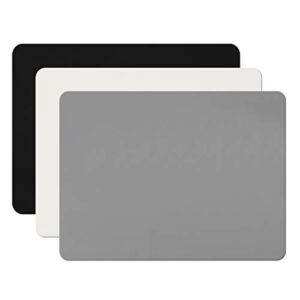 3 pack silicone sheet for crafts, resin jewelry casting molds mat, food grade silicone placemat, multipurpose table protector, nonstick nonskid heat-resistant, black & gray & beige (15.7 x 11.8 inch)