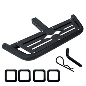 HONGNAL Hitch Step for 2 inch Receiver, Black Hitch Step Bar with Hitch Lock Stabilize Rear Bumper Guard Protector Compatible for Car Truck Vehicles