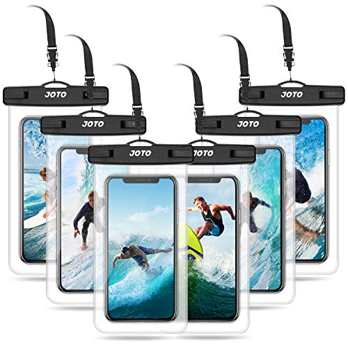 JOTO 6 Pack Universal Waterproof Phone Holder Pouch, IPX8 Underwater Case Cell Phone Dry Bag for iPhone 14 13 12 11 Pro Max Plus XS XR X 8 7, Galaxy S21 S20 S10 S9 Note Pixel Up to 7.0"-Clear