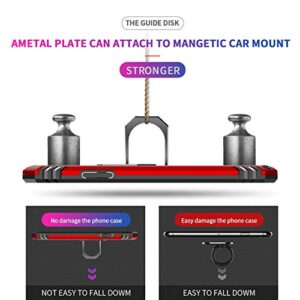 LeYi for iPhone XR Phone Case, iPhone XR Case with [2PCS] Tempered Glass Screen Protector for Women Men, [Military-Grade] Shockproof Phone Case with Ring Kickstand for Apple iPhone XR 10, Red