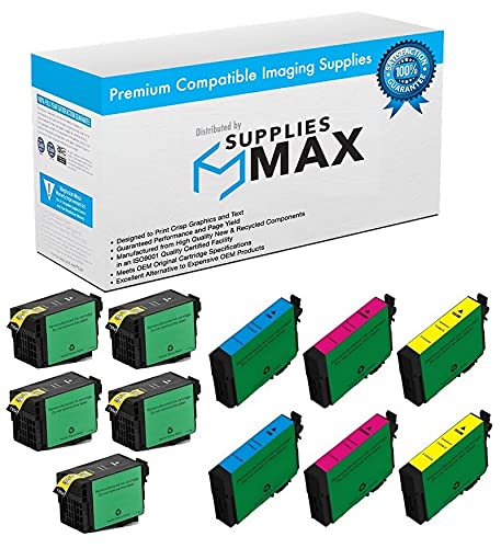 SuppliesMAX Remanufactured Replacement for WF-3620/3640/7110/7210/7610/7620/7710/7720 High Yield Inkjet Combo Pack (5-BK/2-C/M/Y) (NO. 252XL) (T252XL120-S-5B2CS)