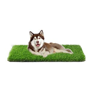 artificial grass, professional dog grass mat, grass pee pad for pet, dog potty training rug with drainage holes - easy to clean, fake turf for indoor & outdoor patio decor(39.4'' x19.7'')