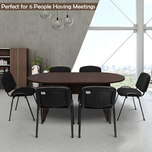 Tangkula Conference Table, 69W X 35D Boat Shaped Meeting Table with Rectangle Panel Base, Perfect for Office Meeting Room Conference Room (Espresso)