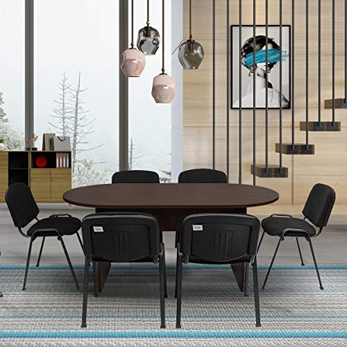 Tangkula Conference Table, 69W X 35D Boat Shaped Meeting Table with Rectangle Panel Base, Perfect for Office Meeting Room Conference Room (Espresso)