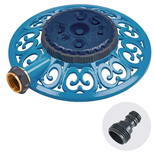 Sprout 65102-AMZ Metal 8-Pattern Sprinkler and QuickConnect Product Adapter Amazon Bundle, Blueberry Blue