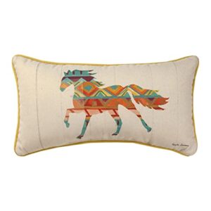 manual woodworkers shsvhr southwestern vibes horse throw pillow, 17 x 9 inch, multicolor