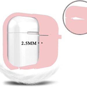 Protective Case Cover for Airpods Pro Charging Case with Ear Tips 1 Pair Kit, Air Pods Silicone Case with Soft Cute Ball Pom Pom Keychain Kit Together with Ear Buds Tips 2&1 (X, Light Pink)