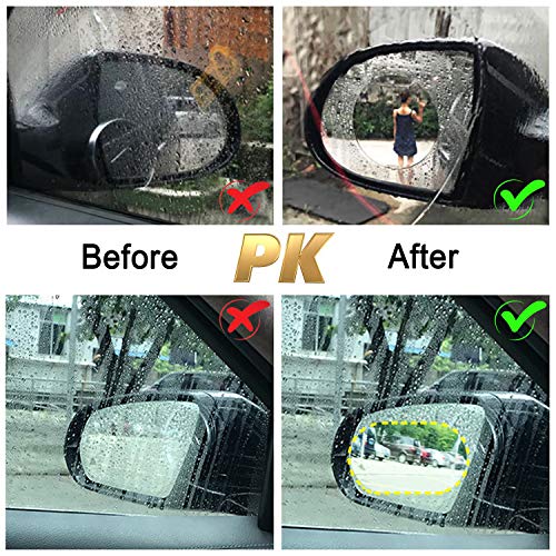 12Pcs Car Rearview Mirror Film, LeeLoon Anti Fog Anti Glare Anti Scratch Anti Mis Rainproof Waterproof HD Nano Clear Protective Sticker Film for Car Mirrors, Side Windows, Safe Driving