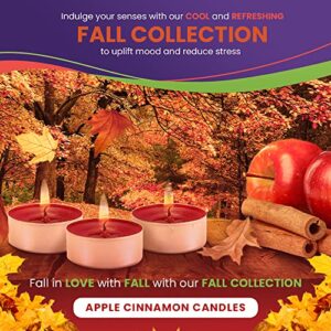 Apple Cinnamon Candles Fall Candles Tea Lights Candles - 30 Pack Fall Candle Cinnamon Candle Apple Candle - 3-4 Hour Burn Time Tea Candles