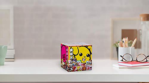 Dagashi Japanese Anime Otaku Snacks Tin Storage Box - 4x4-Inch Metal Novelty Stash Container With Pop Top Lid - Decorative Organizer Holder Cube Canister