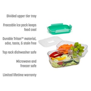 Goodful Lunch Box with Removable Ice Pack,Leak Proof Lid, Microwave Safe, Freezer Safe, Dishwasher Safe, Made from Tritan Material- Keeps odor, tastes and Stain Free, 4.23 Cups