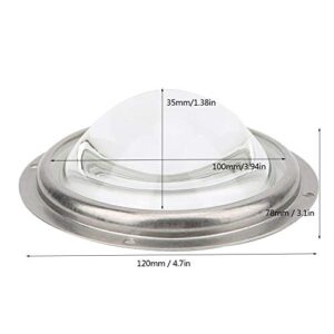 Condenser Lens LED Lens Optical Glass 100mm/3.94in Beam Angle 60° Aspheric Waterproof Rubber Circle with Fixed Bracket for 20-200W LED