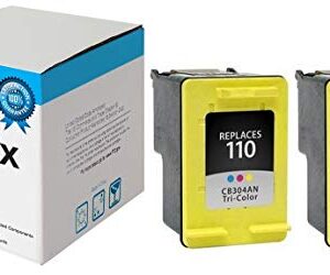 SuppliesMAX Remanufactured Replacement for HP PhotoSmart A310/A320/A430/A440/A445/A510/A610/A640/A710/A826 Tri-Color Inkjet (2/PK-55 Page Yield) (NO. 110) (Q8700BN_2PK)