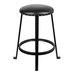 gia 24-inch studded backless counter height stool, set of 2, black