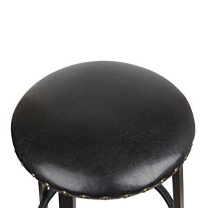 GIA 24-Inch Studded Backless Counter Height Stool, Set of 2, Black