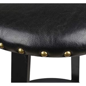 GIA 24-Inch Studded Backless Counter Height Stool, Set of 2, Black