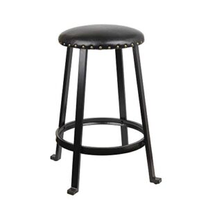 GIA 24-Inch Studded Backless Counter Height Stool, Set of 2, Black