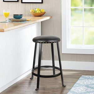 GIA 24-Inch Studded Backless Counter Height Stool, Set of 2, Black