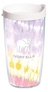 tervis made in usa double walled ivory ella insulated tumbler cup keeps drinks cold & hot, 16oz, tie dye