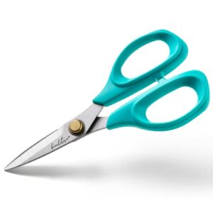 beaditive sewing scissors - 6-inch stainless steel fabric scissors - professional scissors with serrated blade for easy cloth cutting & quilting - comfortable craft tailor & dressmaker shears – teal