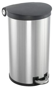 simplykleen corinth 7.9-gallon round stainless steel trash can with lid