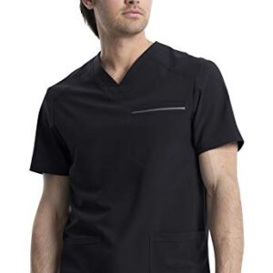 Cherokee iFlex Men Scrubs Top V-Neck CK661, M, Black