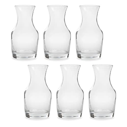 Cornucopia Mini Individual Wine Carafes (6-Pack); 6.5 oz Single-Serving Personal Size Decanters for Dinner Parties, Wine Tastings, and More