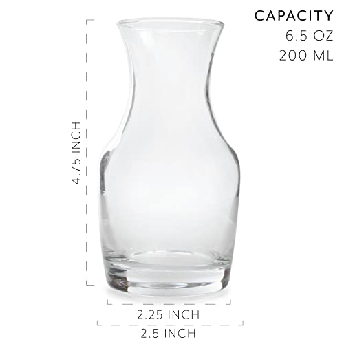 Cornucopia Mini Individual Wine Carafes (6-Pack); 6.5 oz Single-Serving Personal Size Decanters for Dinner Parties, Wine Tastings, and More