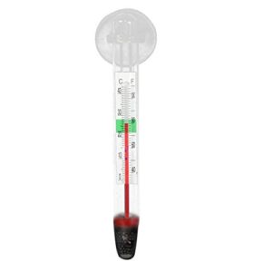 evangelia.ym aquarium fish tank thermometer, glass meter water temperature sensing thermometer gauge with suction cup clearly easy to read scale (clear)