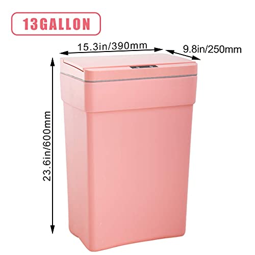 13 Gallon Trash Can Plastic Kitchen Trash Can Automatic Touch Free High-Capacity Garbage Can with Lid for Bedroom Bathroom Home Office 50 Liter