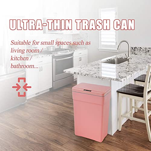 13 Gallon Trash Can Plastic Kitchen Trash Can Automatic Touch Free High-Capacity Garbage Can with Lid for Bedroom Bathroom Home Office 50 Liter