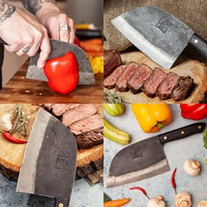 COOLINA PROMAJA Cleaver Knife for Meat Cutting & Vegetable | Carbon Steel Sharp Chef Knife for Kitchen or Outdoor Cooking | Best for Chopping, Slicing, Cutting