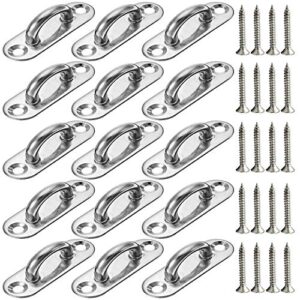 15 pcs 1.8 inch 304 stainless steel ceiling hooks pad eyes plate marine hardware hooks with screws