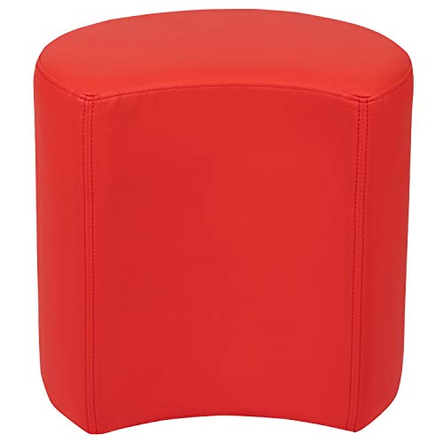 Flash Furniture Nicholas Soft Seating Flexible Moon for Classrooms and Common Spaces - 18" Seat Height (Red)