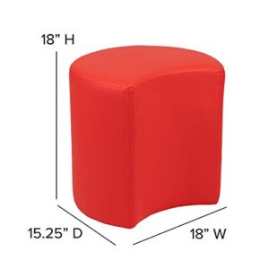 Flash Furniture Nicholas Soft Seating Flexible Moon for Classrooms and Common Spaces - 18" Seat Height (Red)