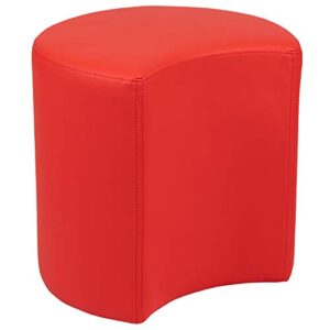 Flash Furniture Nicholas Soft Seating Flexible Moon for Classrooms and Common Spaces - 18" Seat Height (Red)