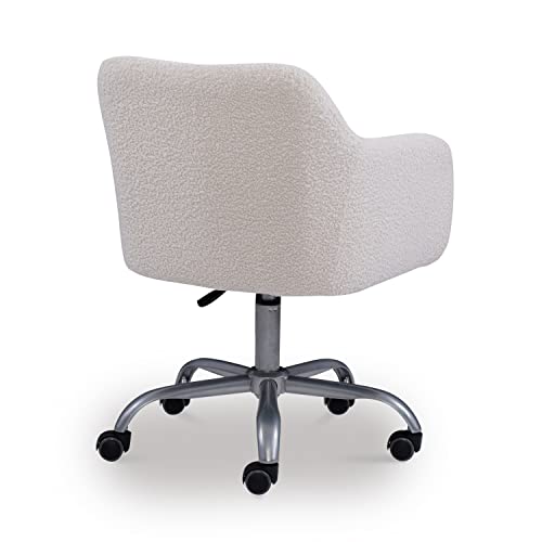 Linon Home Decor Products Linon Brooklyn Sherpa Office Chair, Ivory