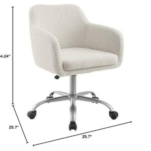 Linon Home Decor Products Linon Brooklyn Sherpa Office Chair, Ivory