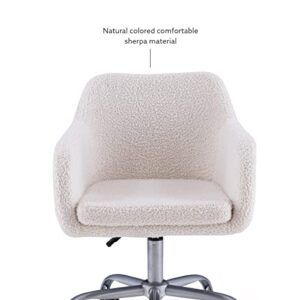 Linon Home Decor Products Linon Brooklyn Sherpa Office Chair, Ivory