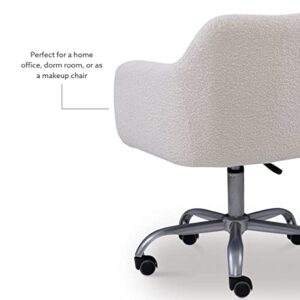 Linon Home Decor Products Linon Brooklyn Sherpa Office Chair, Ivory